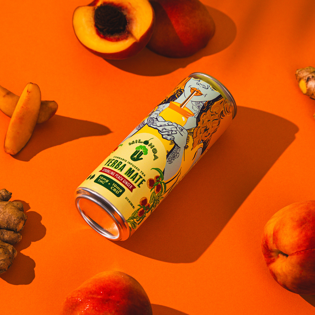 Peach - Ginger Yerba Mate Drinks (CBD/THC Infused 5-10 mg)